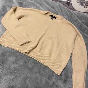 Forever 21 Tan cropped sweater